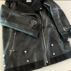 AVEC LES FILLES Motorcycle/Aviator style jacket